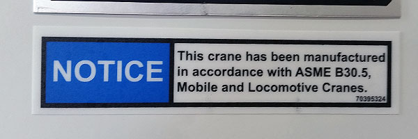 ANSI Crane Sticker