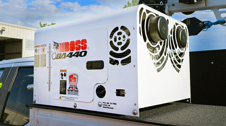 BOSS truck mounted air compressor.  Hydraulically driven.